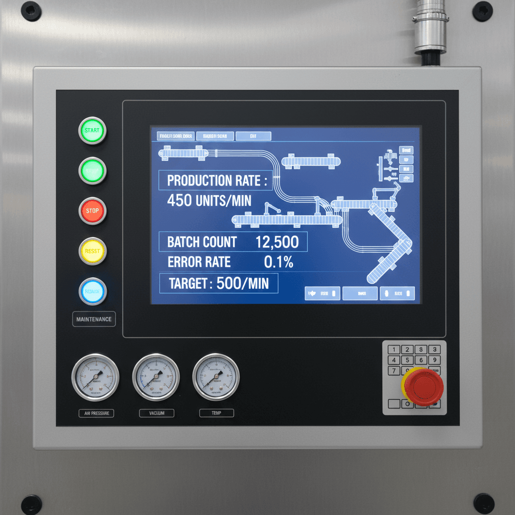Digital control panel and production monitoring system