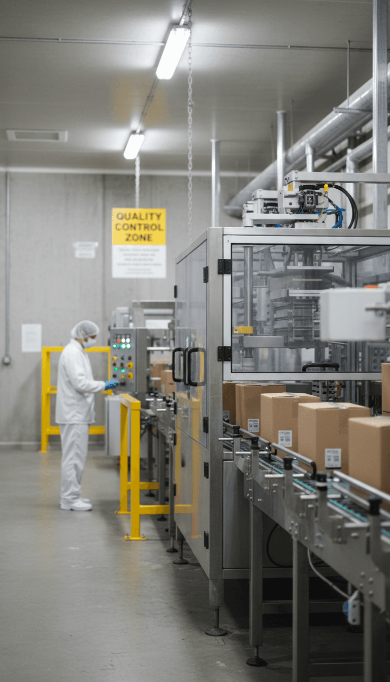 Active packing line in a food production facility