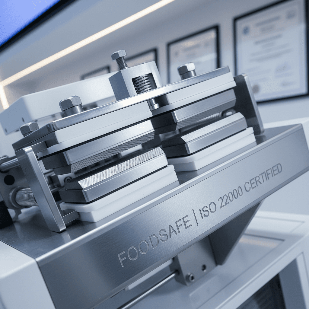 Food-grade packing line components with certified materials