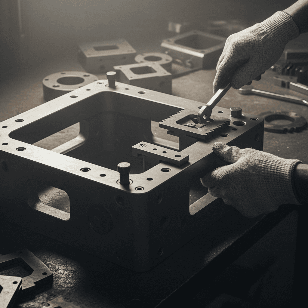 Modular packing line frame with interchangeable sizing components